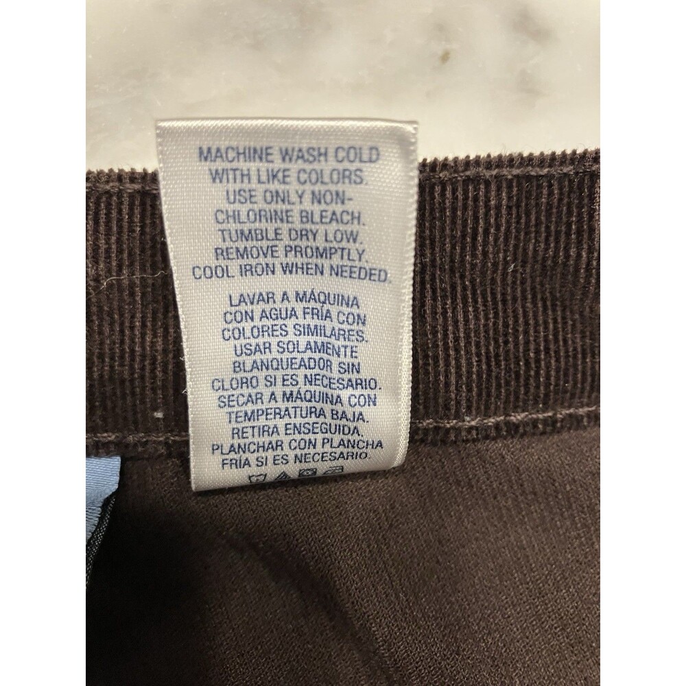 Classic Elements Womens Petite Dark Brown Corduroy Pants Size 12P - Picture 3 of 5